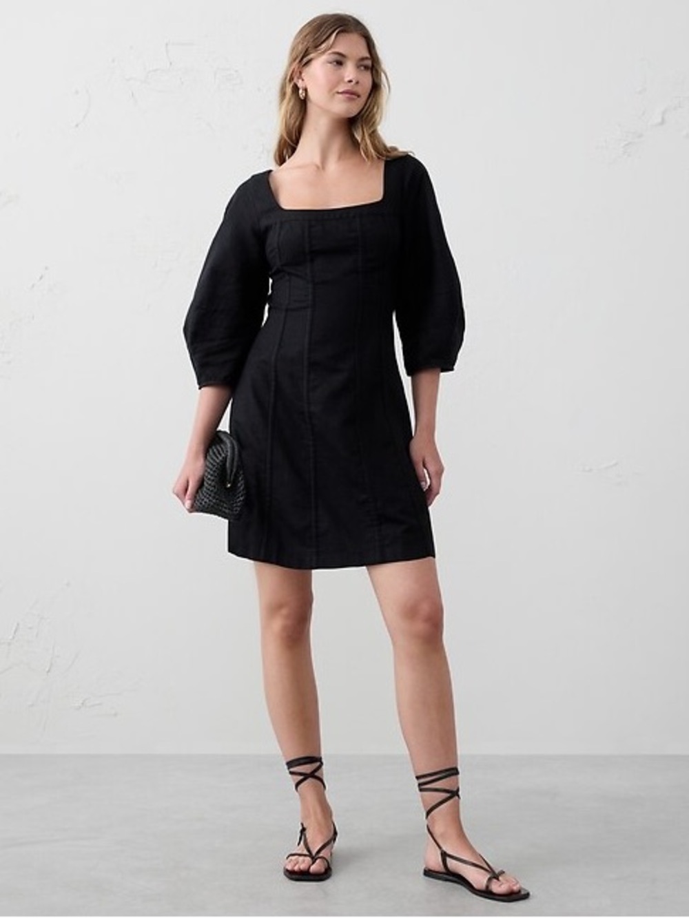 Banana Republic Linen-Blend Seamed Mini Dress
